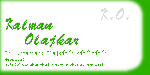 kalman olajkar business card